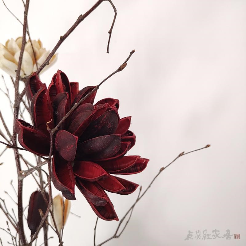 木槿莲天然枯树枝干花干枝新中式客厅插花干支家居民宿落地大花瓶