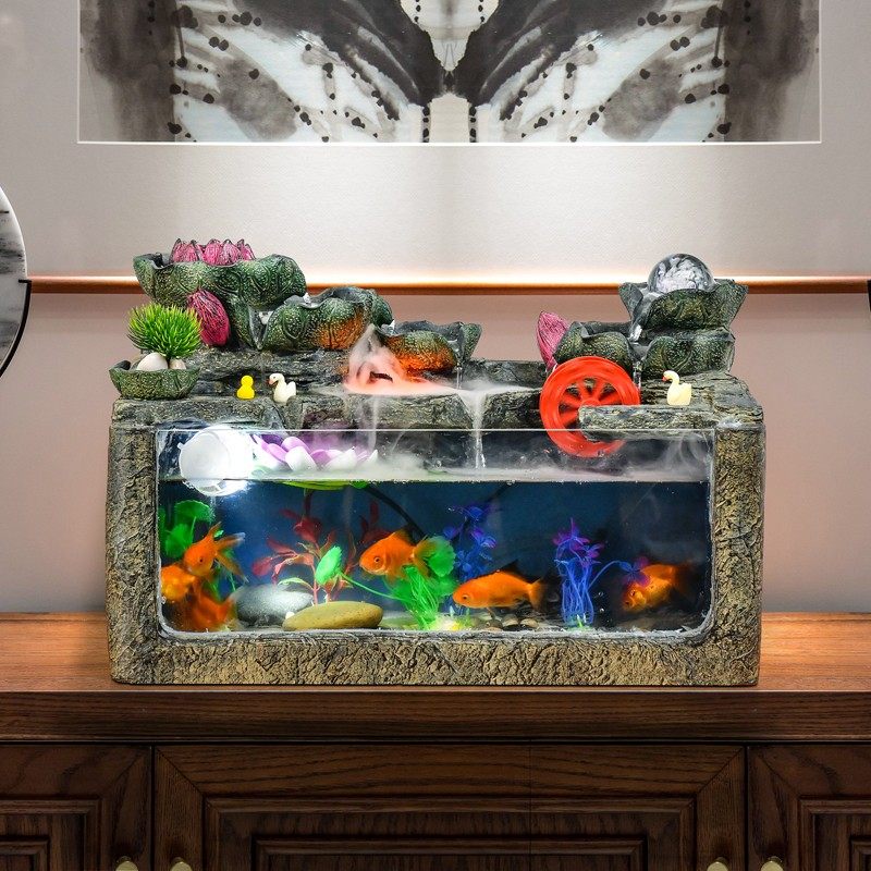 鱼缸造景客厅迷你小型自循环流水瀑布带氧气桌面创意家用招财鱼缸,宠物/宠物食品及用品,桌面缸,淘宝优惠券,粉丝福利购,淘宝优惠卷
