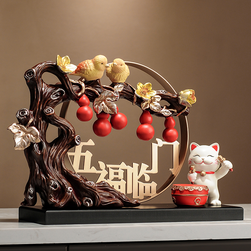 五福临门葫芦招财摆件玄关客厅新中式送搬家礼物乔迁之喜新居礼品