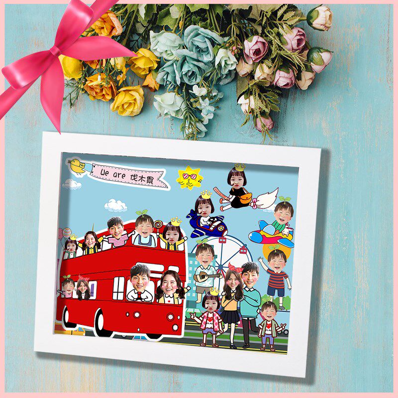 送公司同事团体幼儿园创意纪念离职毕业立体相框礼物照片定制diy