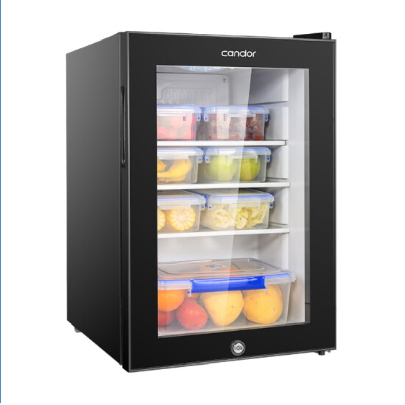 幼儿园食品留样小型冰箱饮料水果保鲜冷藏展示柜透明单门立式双锁