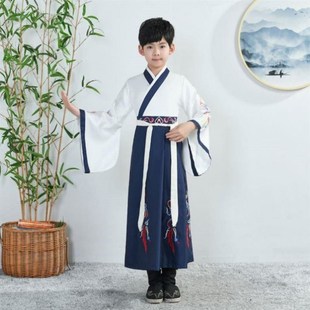 幼儿童古装汉服男童秦朝春秋战国时期丞相大臣官服商鞅表演出服装
