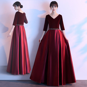 大合唱团演出服女长裙诗歌朗诵红歌表演比赛主持人指挥礼服合唱服