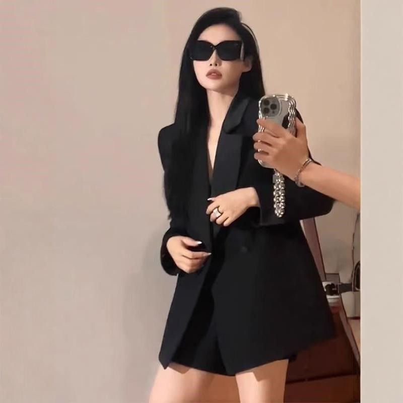 黑色高端西装外套女春秋2024新款气质名媛高级感超好看小个子西服