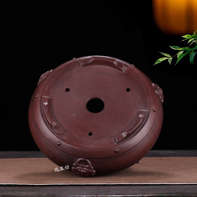 宜兴精品紫砂花盆浅圆古钉盆多肉金弹子菖蒲云竹盆栽盆桌面古典盆