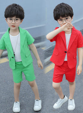 6夏季7男童短袖西装套装3岁男孩8主持人9儿童礼服4六一表演出服5