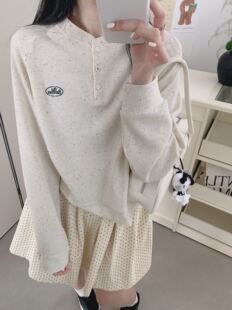 韩系彩点 休闲百搭简约文艺长袖 2026春季 时尚 T恤女 新款