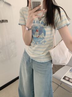 在逃飞象 休闲百搭简约短袖 2026春季 时尚 T恤女 新款