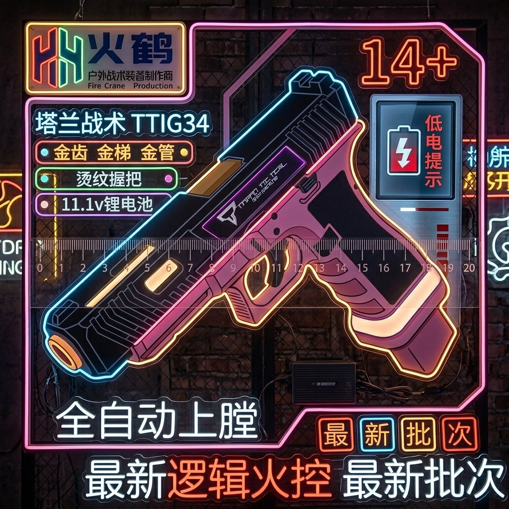 火鹤G34glockg新品发射器cs全电手行程回膛格洛克成人合金玩具枪