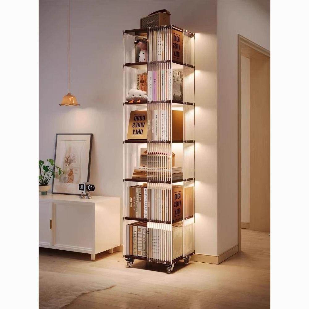 亚克力旋转书架360度客厅