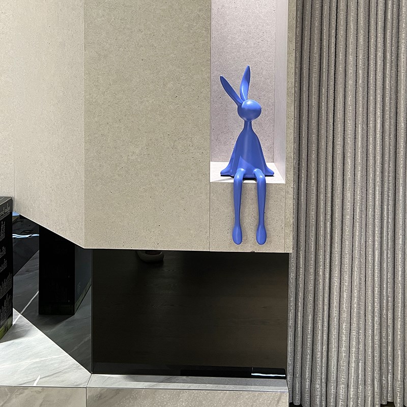 现货速发坐姿兔子摆件北厅沙发电视柜旁入户玄关室内落地软装饰品