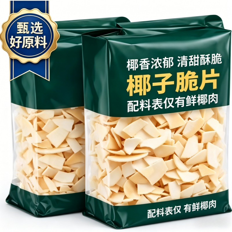 椰子脆片正宗海南特产官方旗舰店椰肉干椰脆片椰子角商用休闲零食