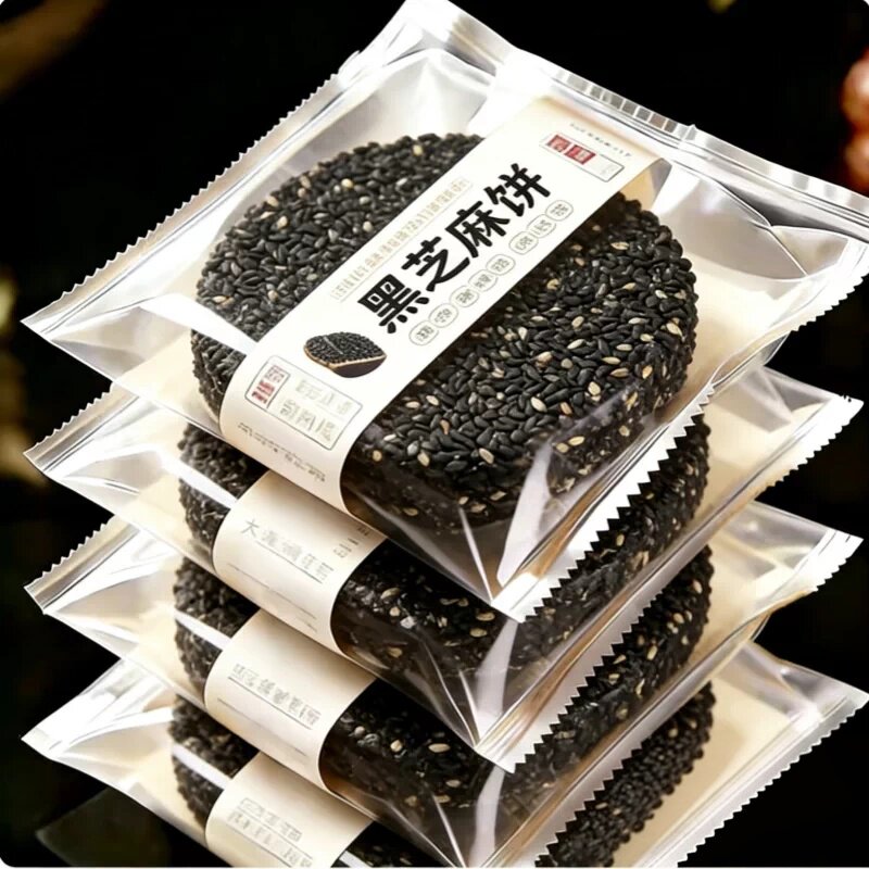 商超同款无糖黑芝麻饼干芝麻片薄片孕妇小零食正品麻麻黑早餐食品图片