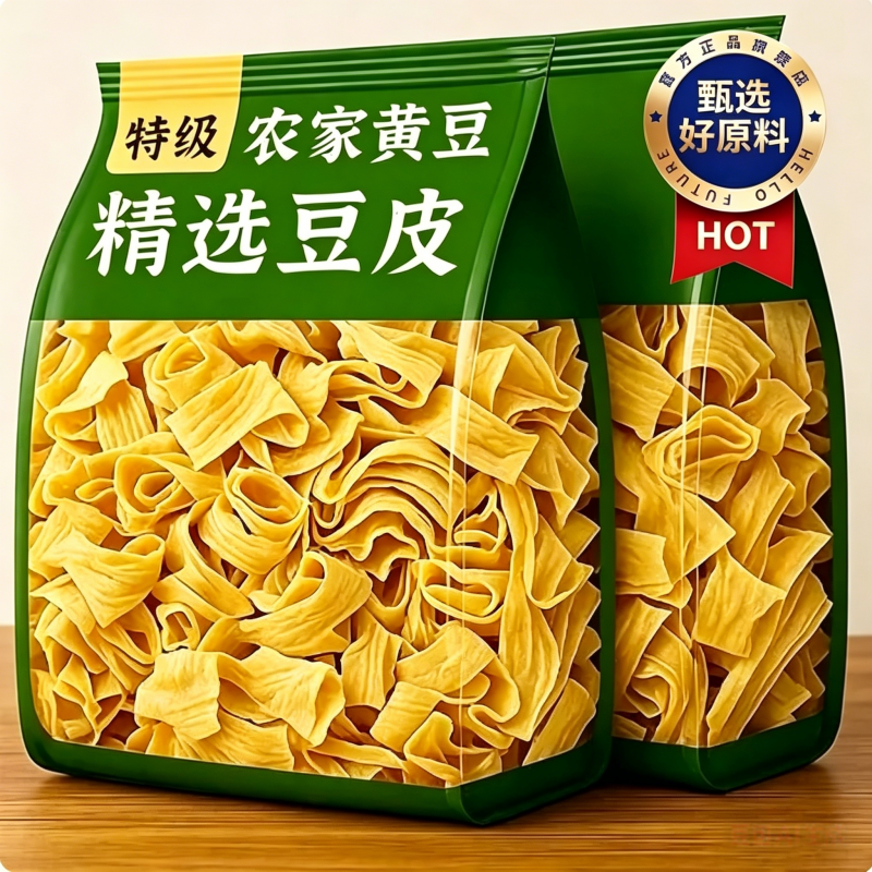 农科院农家自制无盐干豆皮豆腐皮干货东北油豆皮丝纯手工商用批发