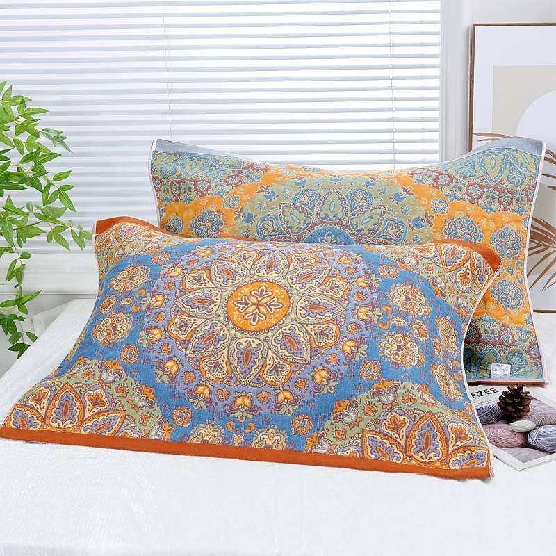 【官方旗舰店正品】纱布枕巾纯棉一对轻奢高级感等品高档装加厚型