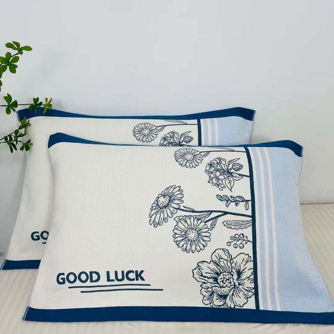 【官方旗舰店正品】纱布枕巾纯棉一对轻奢高级感等品加大十层纱加