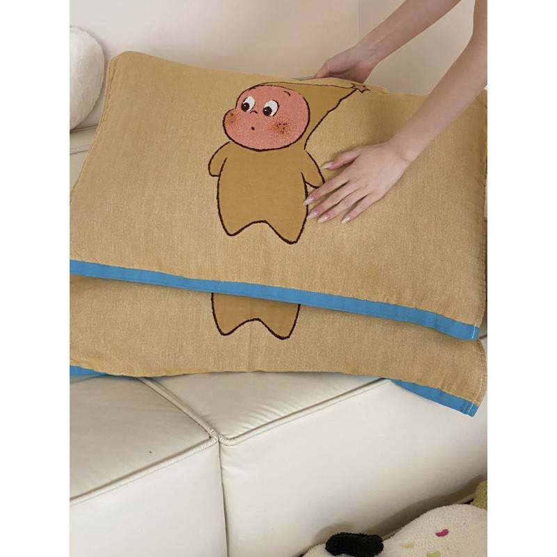 【官方旗舰店正品】纱布枕巾纯棉一对轻奢高级感等品安懒懒 全棉