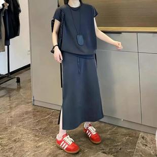 大碼 高級感時尚 氣質(zhì)歐系套裝 女2025春季 胖MM顯瘦洋氣半身裙兩件套