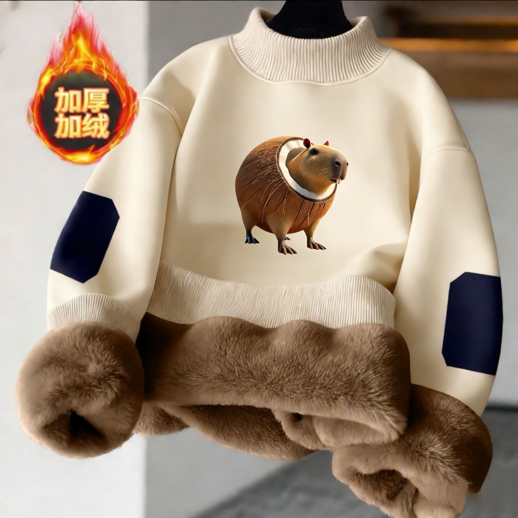 中大童保暖加绒洋气卫衣冬季儿童半高领休闲印花男童加厚套头上衣,童装/婴儿装/亲子装,卫衣/绒衫,淘宝优惠券,粉丝福利购,淘宝优惠卷