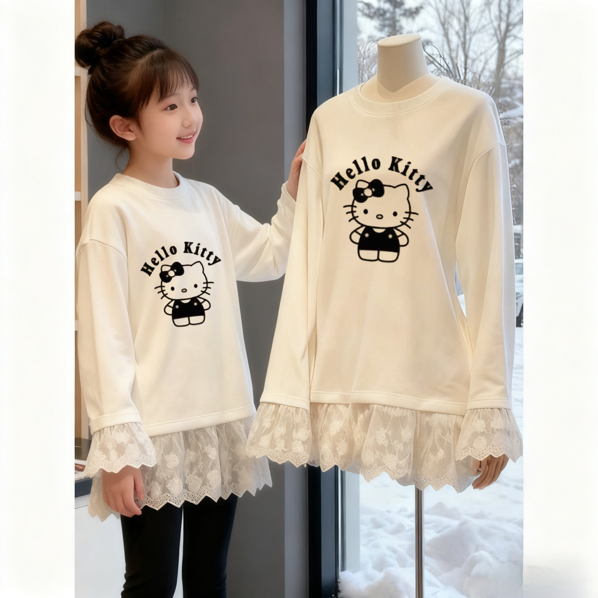 女大童蕾丝打底衫2025新款秋冬大童长袖儿童德绒上衣保暖内搭ins,童装/婴儿装/亲子装,卫衣/绒衫,淘宝优惠券,粉丝福利购,淘宝优惠卷