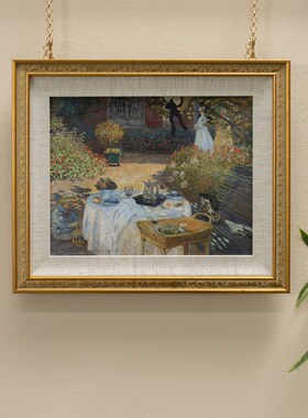 高档实木客厅复古法式p欧式小众艺术装饰画餐厅挂画组合中古壁画