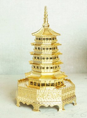 中国古代建筑模型大雁塔文昌x塔雷峰塔黄鹤楼地标摆件家居橱窗装