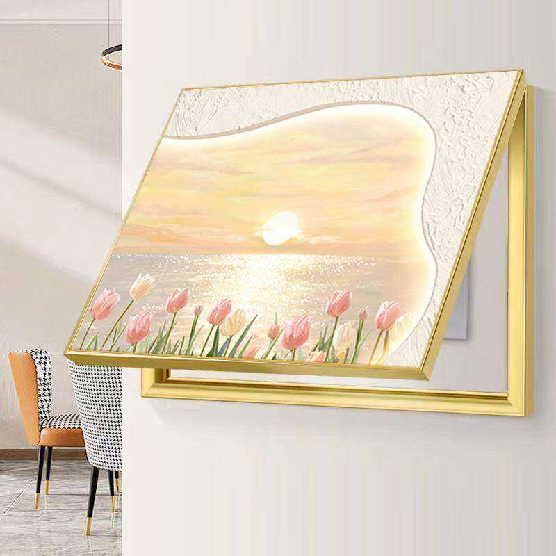 奶油风郁金香电表箱装饰画配电箱挂画治愈海景电闸箱遮挡餐厅壁画,家居饰品,电表箱装饰画,淘宝优惠券,粉丝福利购,淘宝优惠卷