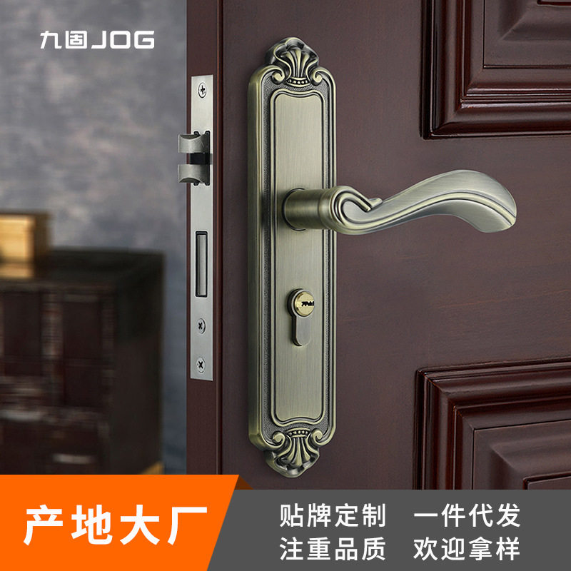 九固欧式青古铜门锁黄古铜锌合金室内卧室房间静音复古美式执手锁,基础建材,机械门锁,淘宝优惠券,粉丝福利购,淘宝优惠卷