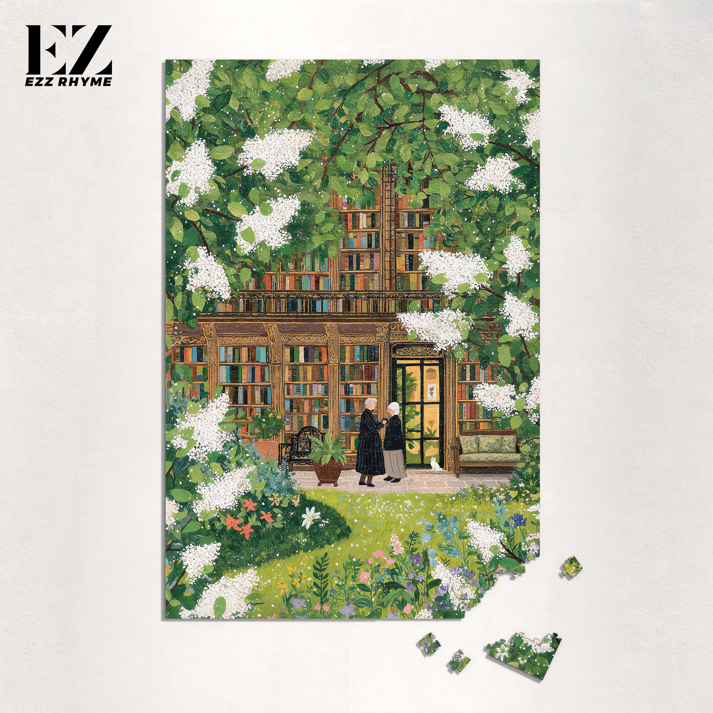 Ezz图韵小铺正品《槐树花下》500/1000 原创椴木拼图