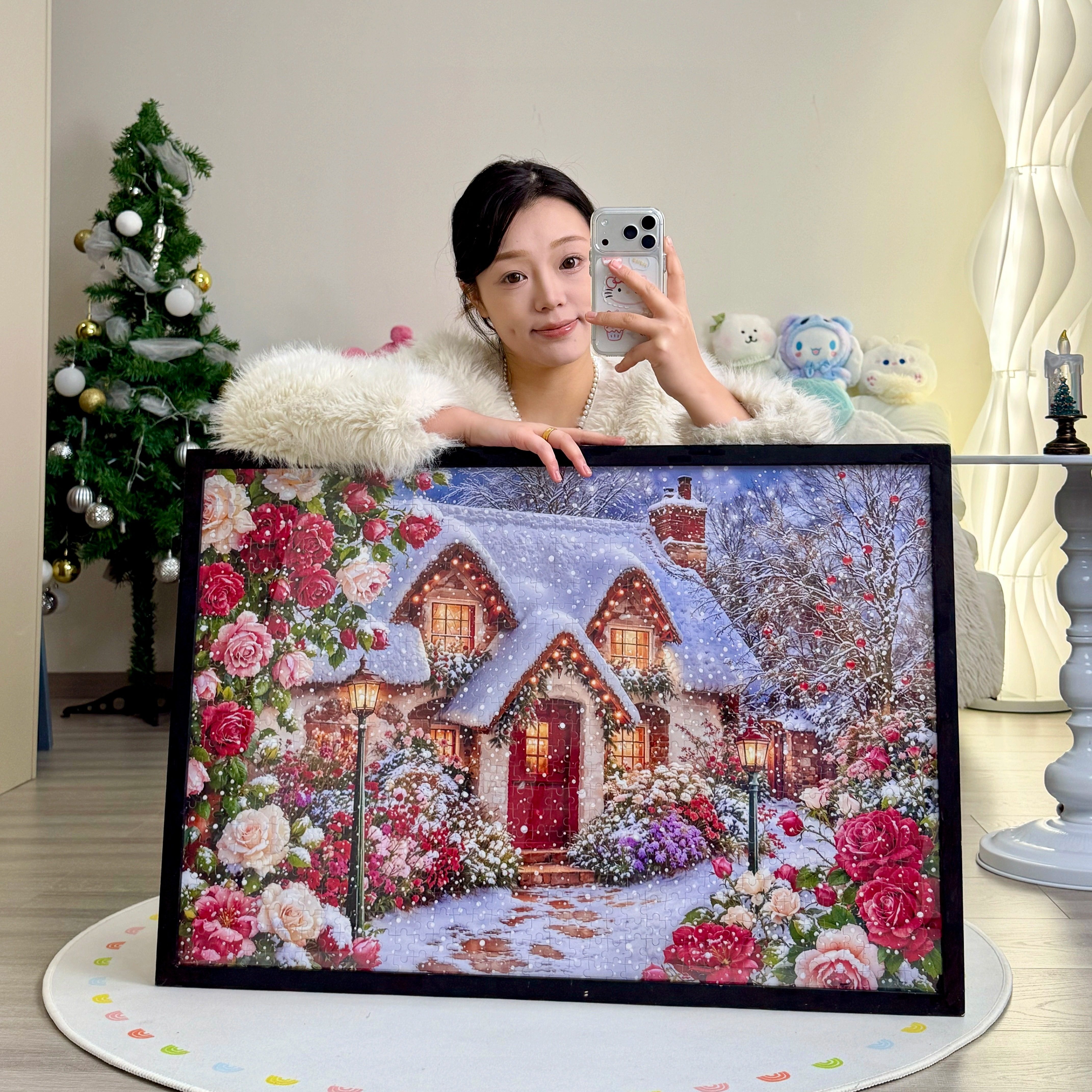 Ezz图韵小铺正品《雪落花舍》300/500/1000 高清椴木原创拼图