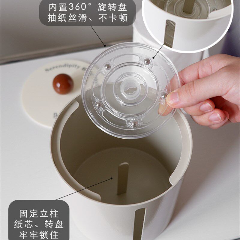 桌面创意卷纸筒 防尘复古铁艺空A心卷纸收纳筒 家用客厅圆形纸巾