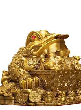 黄铜金蟾财源广进金o蟾摆件店铺开业礼物礼品客厅办公室摆件工艺