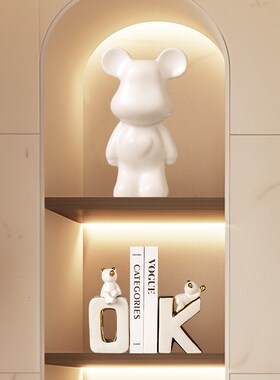 创意ok书挡摆件轻奢p高档客厅家居电视酒柜直播间高级感桌面装饰