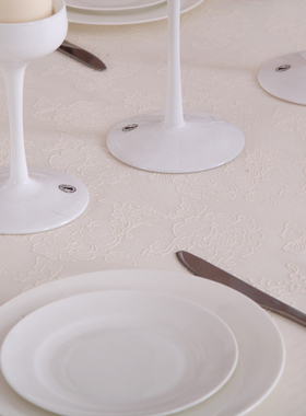 欧式蕾丝防水phvc茶几垫桌布布艺餐圆桌台布正长方形圆形纯白