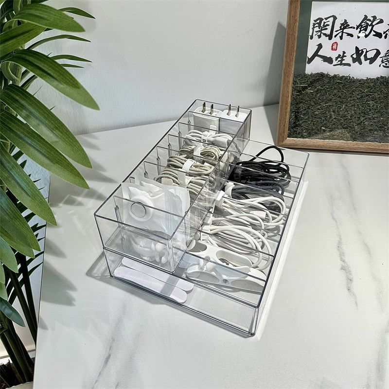 数据线充电器整理l收纳盒桌面分格理线绕线集线抽屉内置分隔储物,收纳整理,理线器/集线器/绕线器,淘宝优惠券,粉丝福利购,淘宝优惠卷