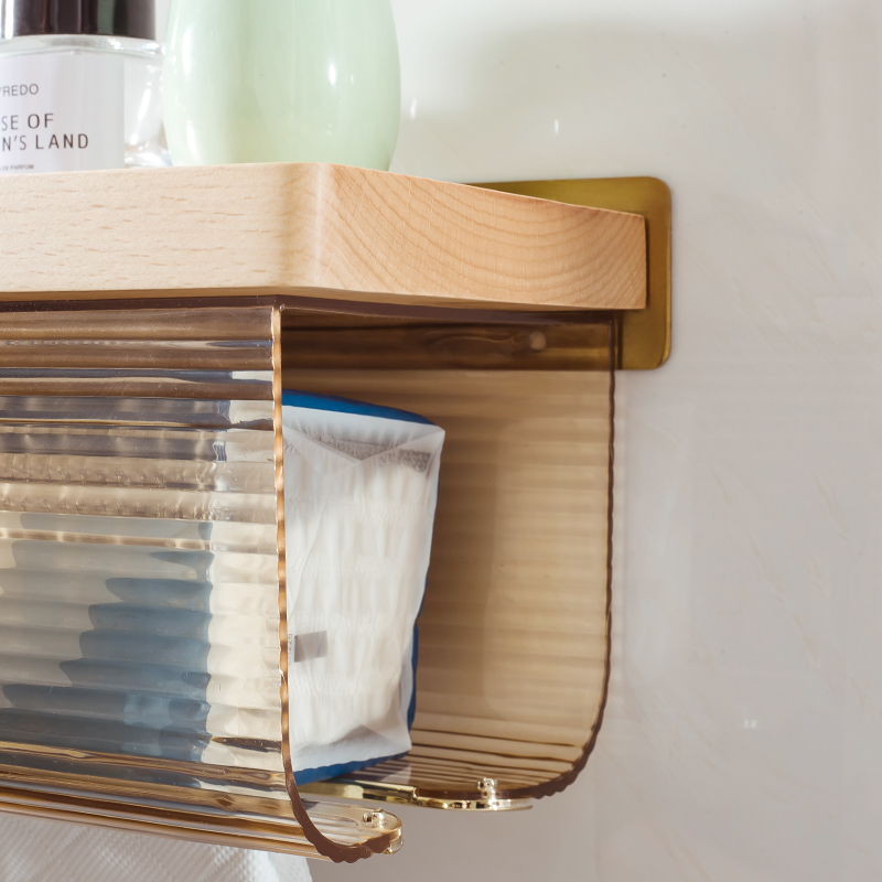 化妆室洗脸巾收纳卷筒卫生纸架湿巾盒置物架擦手L卫生纸盒壁挂式