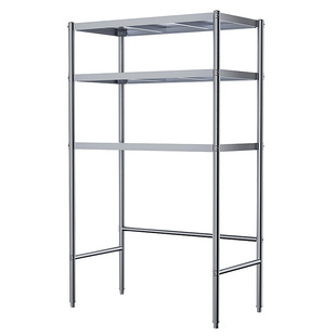 不锈钢洗衣c机收纳架厨房置物架微波炉家用冰柜上方落地储物架定