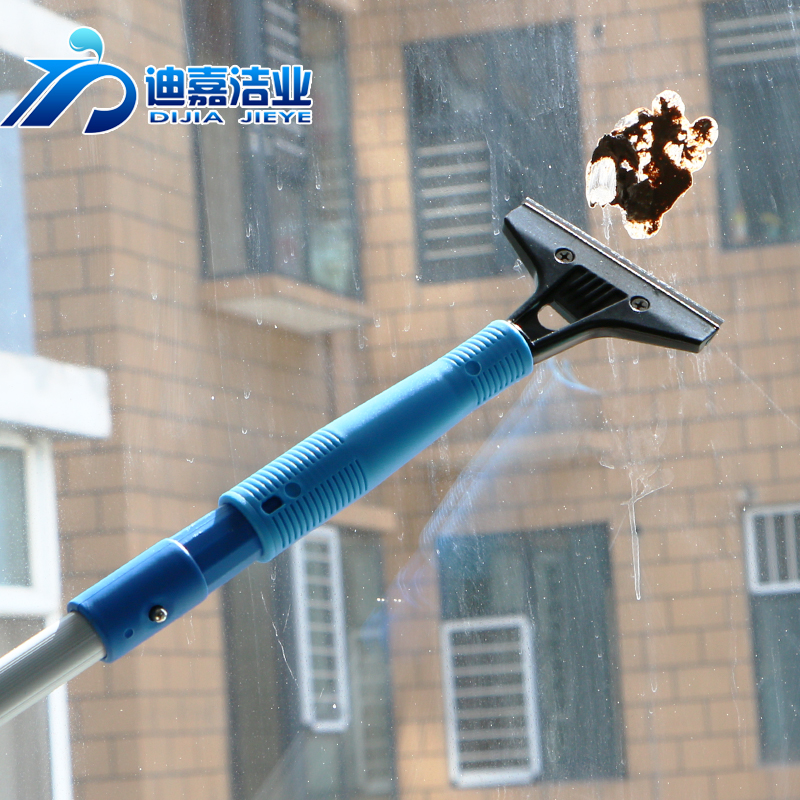 2-6米伸缩加长杆擦玻璃器擦门头招牌搽窗器家政T高空清洁套装工具