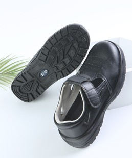 PU大底无尘防z砸防护包钢头钢板白黑色男女劳保 防静电安全鞋 包邮