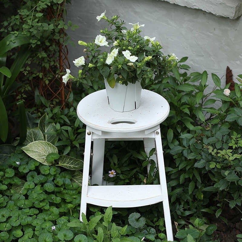 森得源实木折叠凳子花园置物架欧式复古梯子M做旧庭院多肉花架摆,家居饰品,户外/庭院摆件,淘宝优惠券,粉丝福利购,淘宝优惠卷