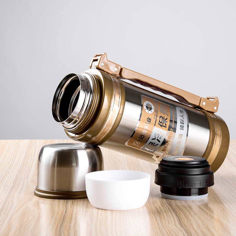 大口径保温杯大容量 户外便携水壶男保温壶 家用30T4不锈钢2L保暖