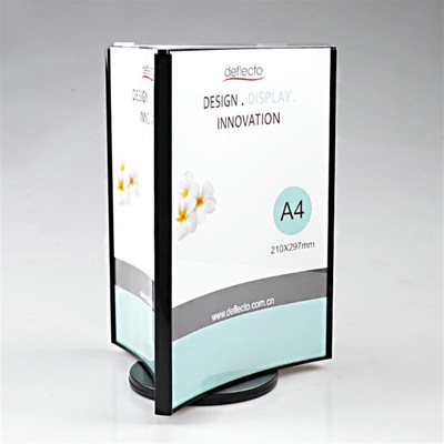 A4亚克力三面旋转酒水牌A5透明台卡价H格广告立牌桌面展示牌a6菜