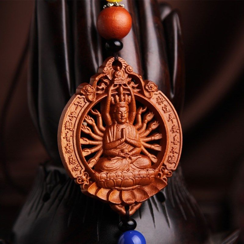 新款桃木双面雕刻千手观音菩萨汽车挂件车内挂饰高档摆.件内饰用,汽车用品/电子/清洗/改装,车挂,淘宝优惠券,粉丝福利购,淘宝优惠卷