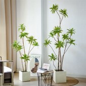 仿真百合竹绿植盆栽摆件客厅落地仿E生植物盆景大型室内轻奢假树