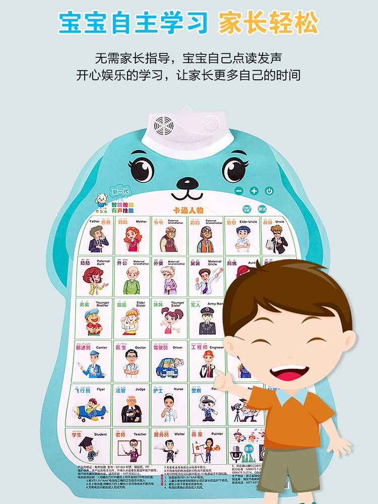 儿童有声挂图早教益智玩具宝宝启蒙点读学习拼音婴儿挂画识字发声