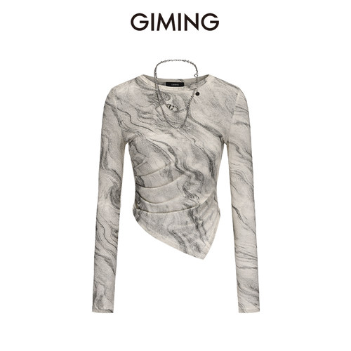 GIMINGNini同款扎染上衣套装