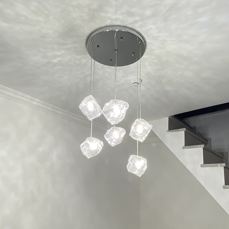 创意个性艺术造型冰块小吊灯简约玻璃餐厅吧台入户过道玄关楼梯灯