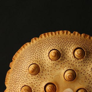 精品纯手工雕刻满钉老竹根活籽莲蓬底座手把件竹雕摆件把玩竹根雕