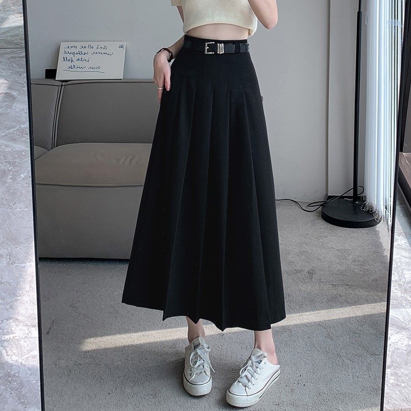 西装半身裙女小个子夏秋2024新款高腰休闲a字半裙气质显瘦百褶裙