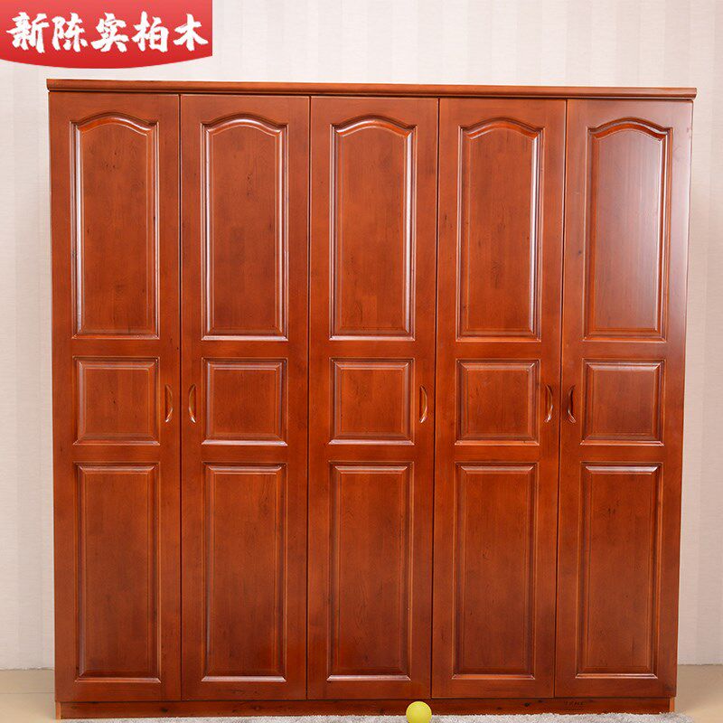 柏木欧式衣柜精品实木家具包邮23456门深色胡桃色衣橱 成都包送货